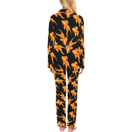 Goldfish Pattern Print Design 03 Women's Long Pajama Set