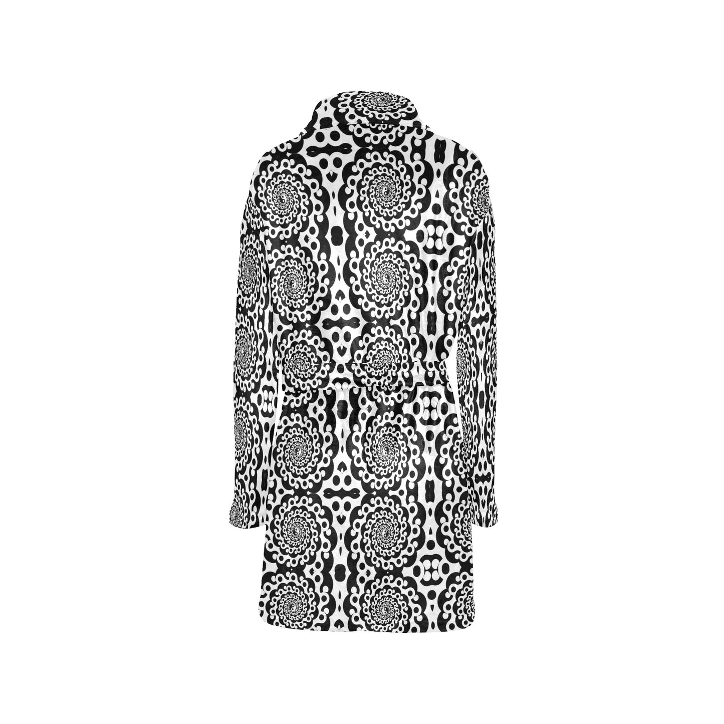 Yin Yang Spiral Design Print Women's Fleece Robe