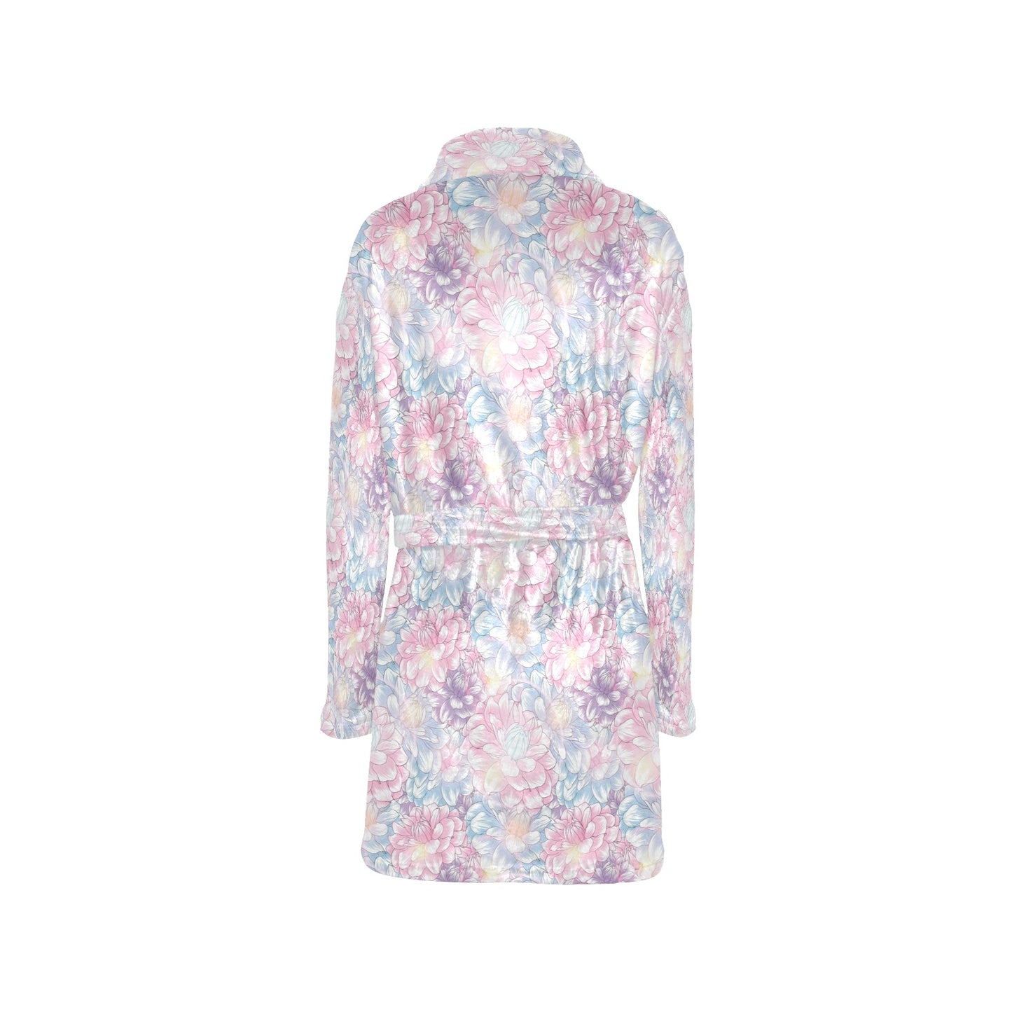 Dahlia Pattern Print Design 01 Women's Fleece Robe
