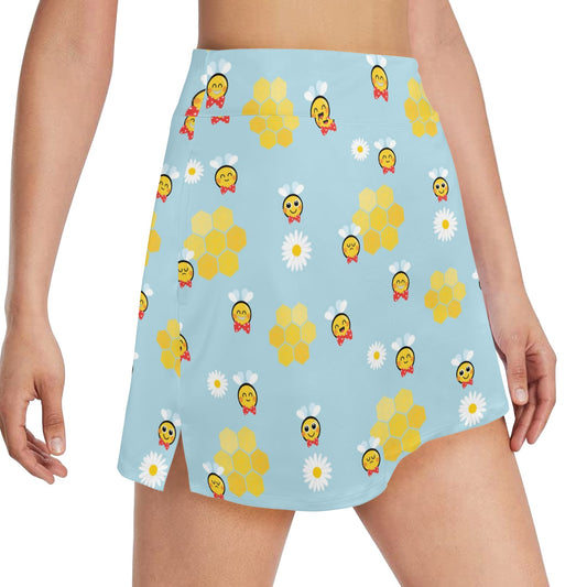 Bee Cute Print Design LKS304 17" Golf & Pickleball Skort with Pockets