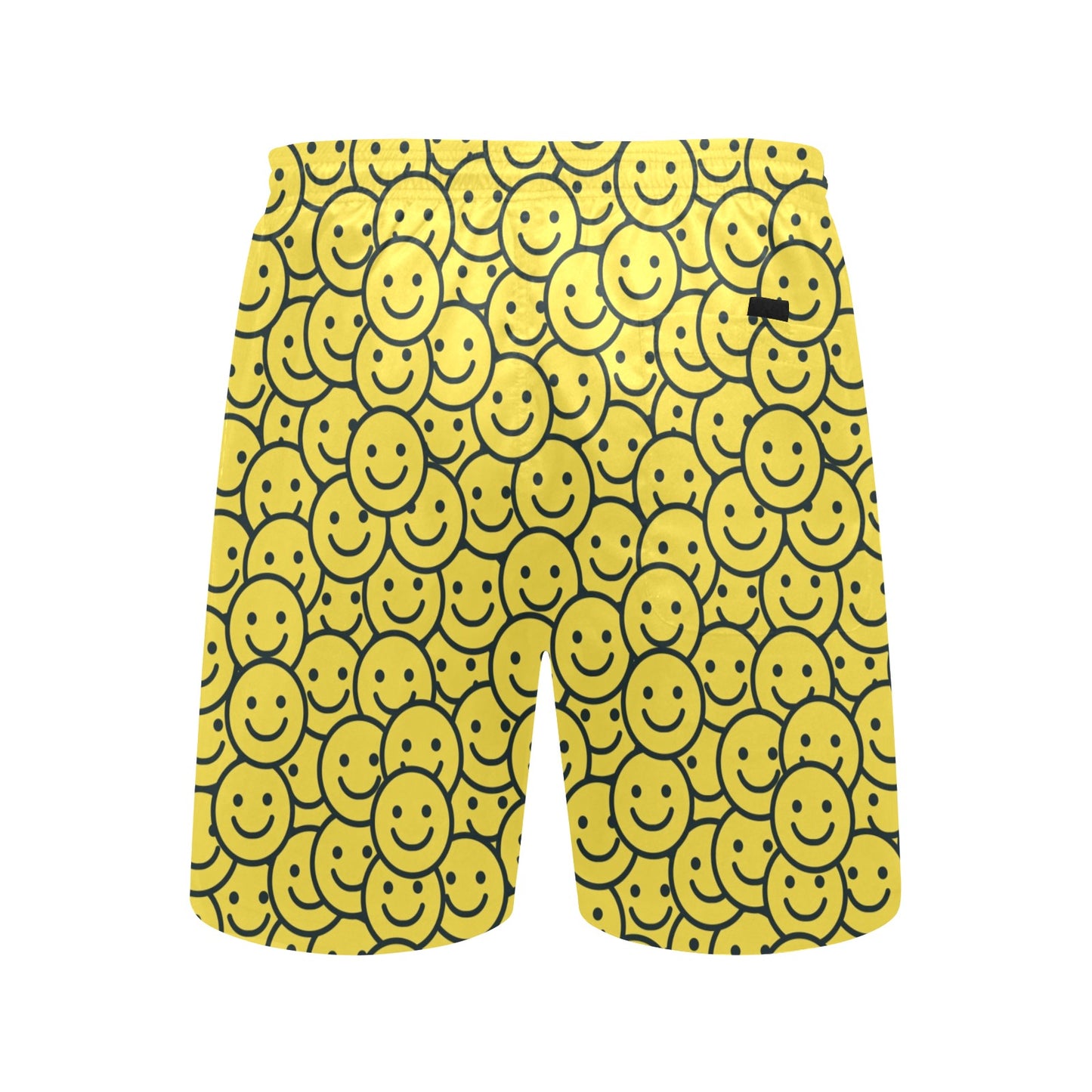 Smiley Face Emoji Print Design LKS302 Men's Swim Trunks Beach Shorts
