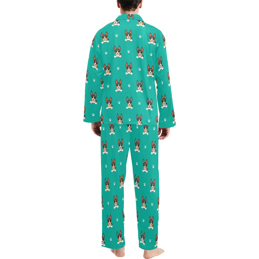 Basenji Pattern Print Design 03 Men's Long Pajama Set