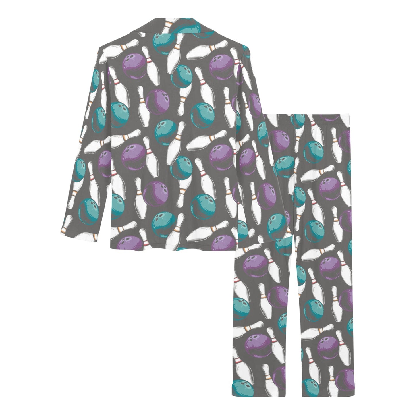 Bowling Pattern Print Design 03 Women's Long Pajama Set