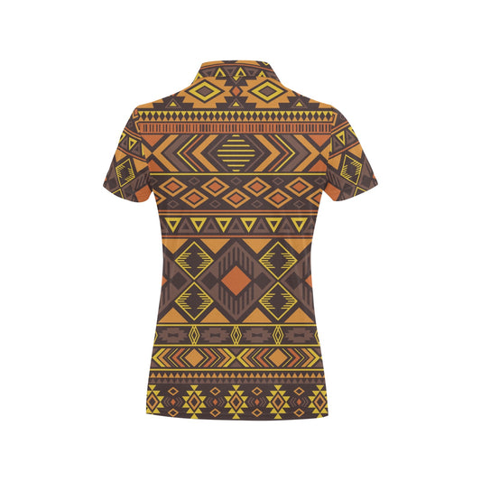 Navajo Pattern Print Design A06 Women's Polo Shirt