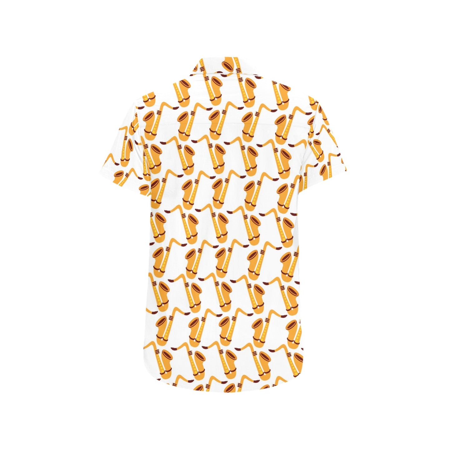 Saxophone Print Design LKS404 Men Short Sleeve Button Up Shirt