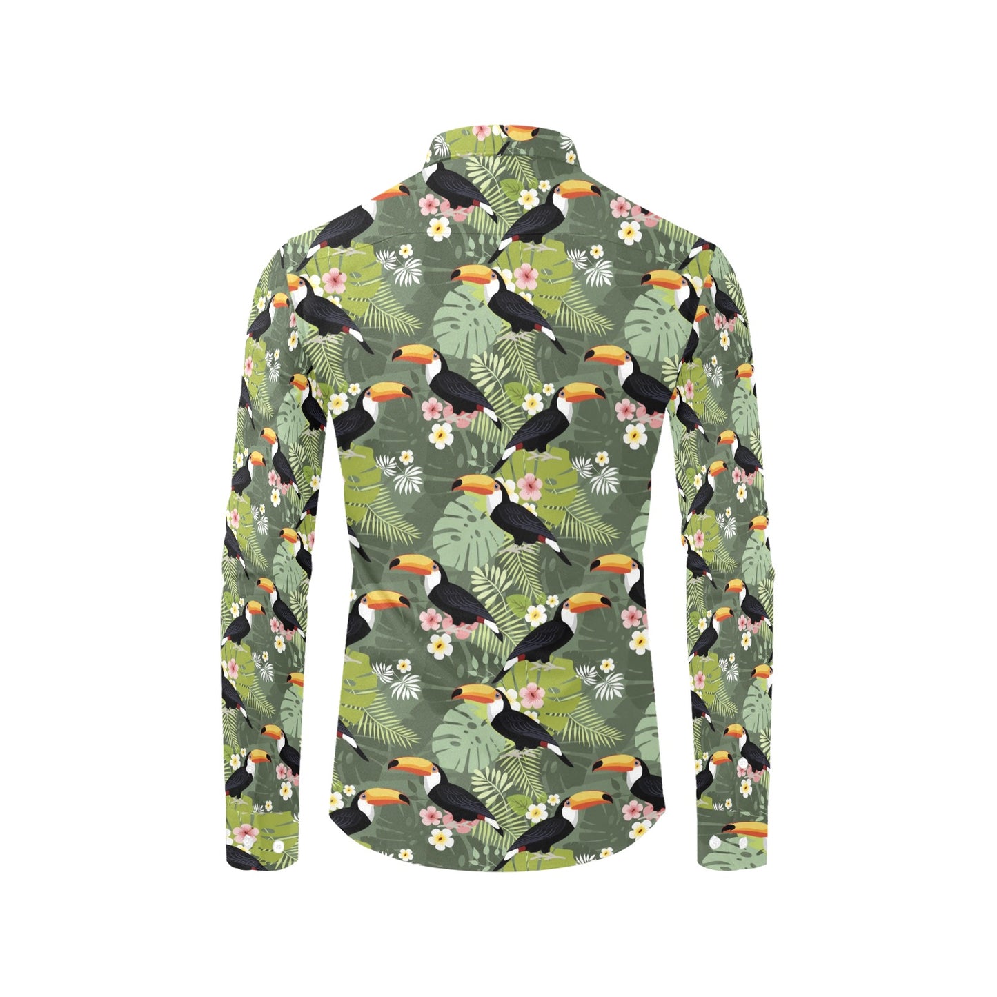 Toucan Print Design LKS304 Men's Long Sleeve Dress Shirt