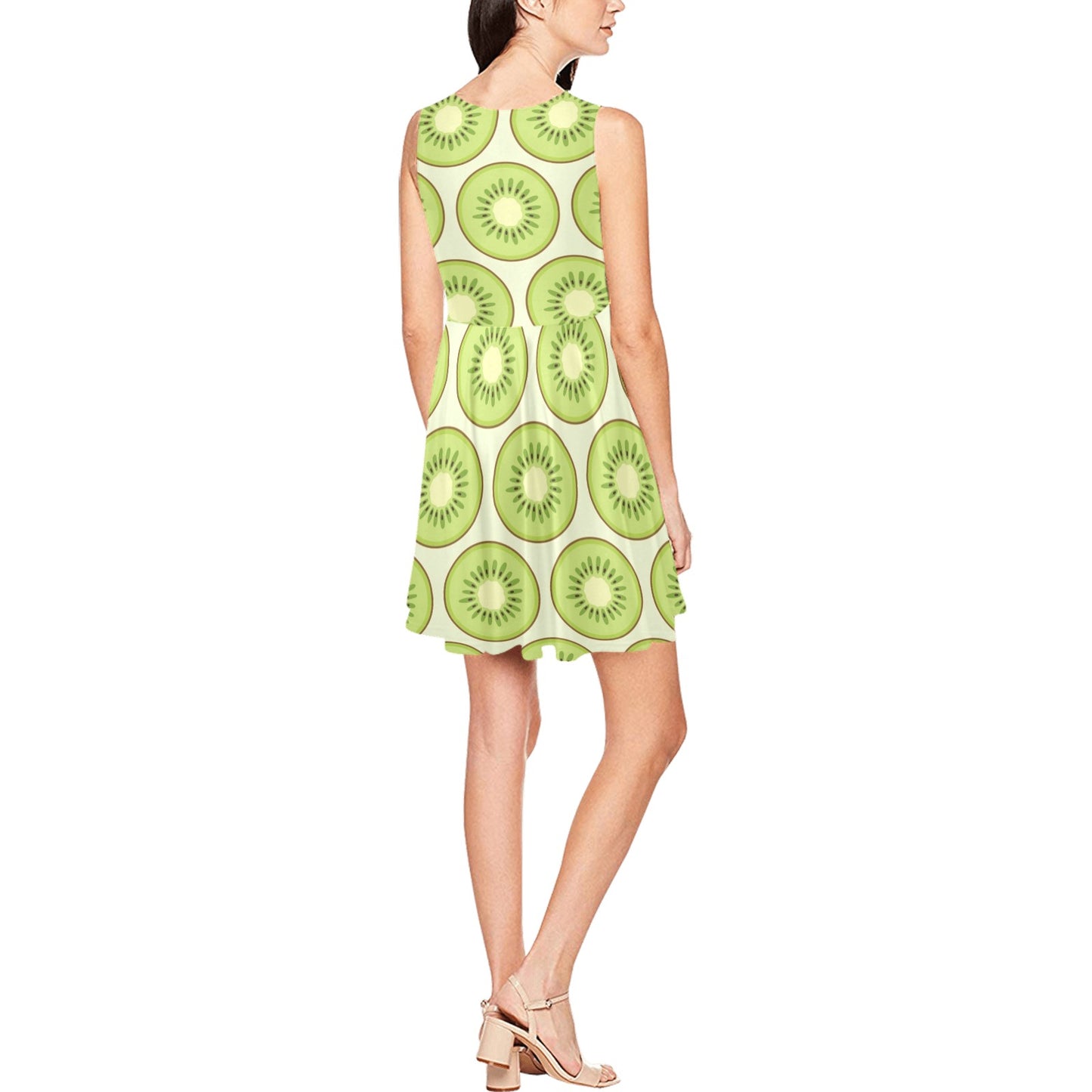 Kiwi Pattern Print Design KW02 Sleeveless Dress
