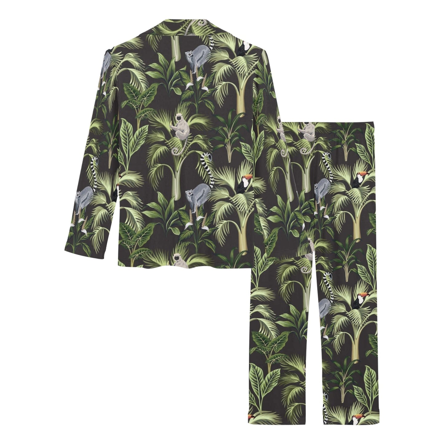 Rainforest Pattern Print Design RF05 Women's Long Pajama Set