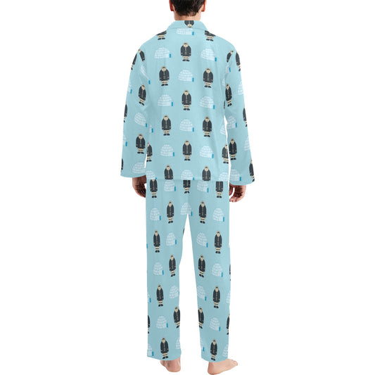Eskimo Pattern Print Design 03 Men's Long Pajama Set
