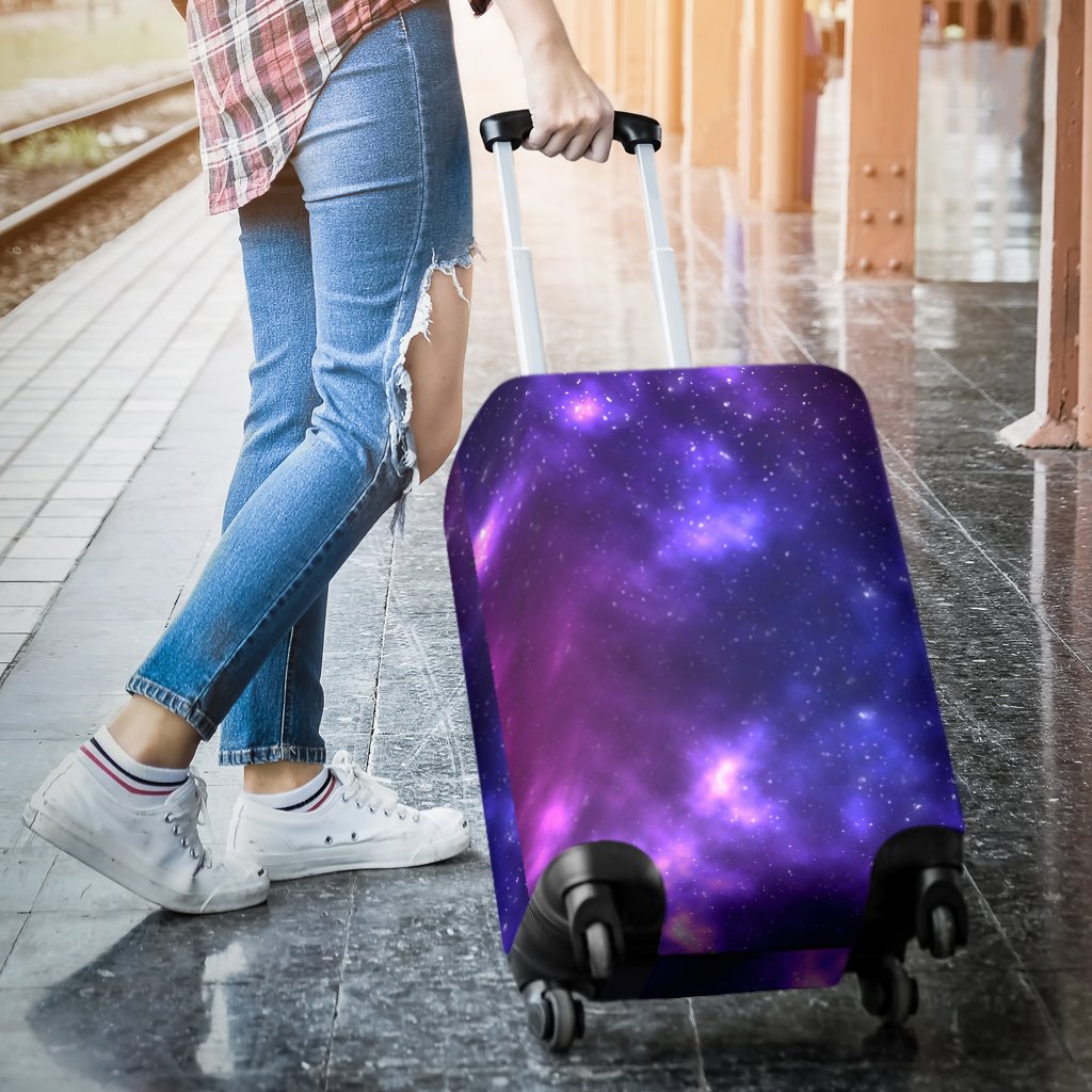 Celestial Purple Blue Galaxy Luggage Cover Protector