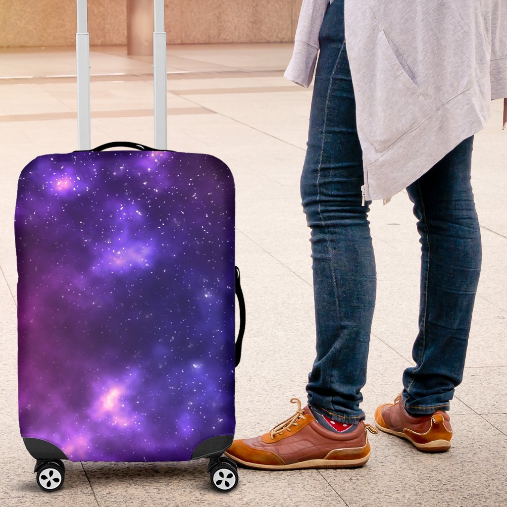 Celestial Purple Blue Galaxy Luggage Cover Protector