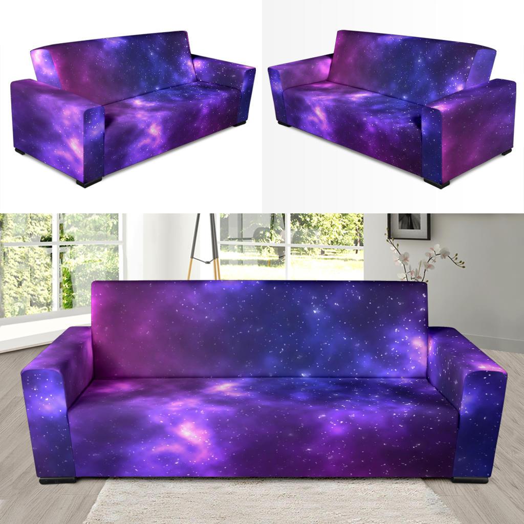 Celestial Purple Blue Galaxy Sofa Slipcover-JTAMIGO.COM