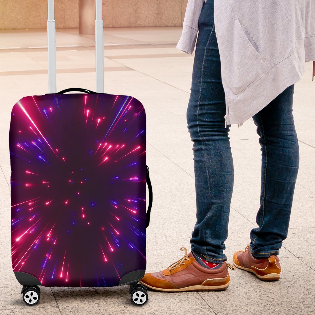 Celestial Purple Blue Neon Speed Light Luggage Cover Protector