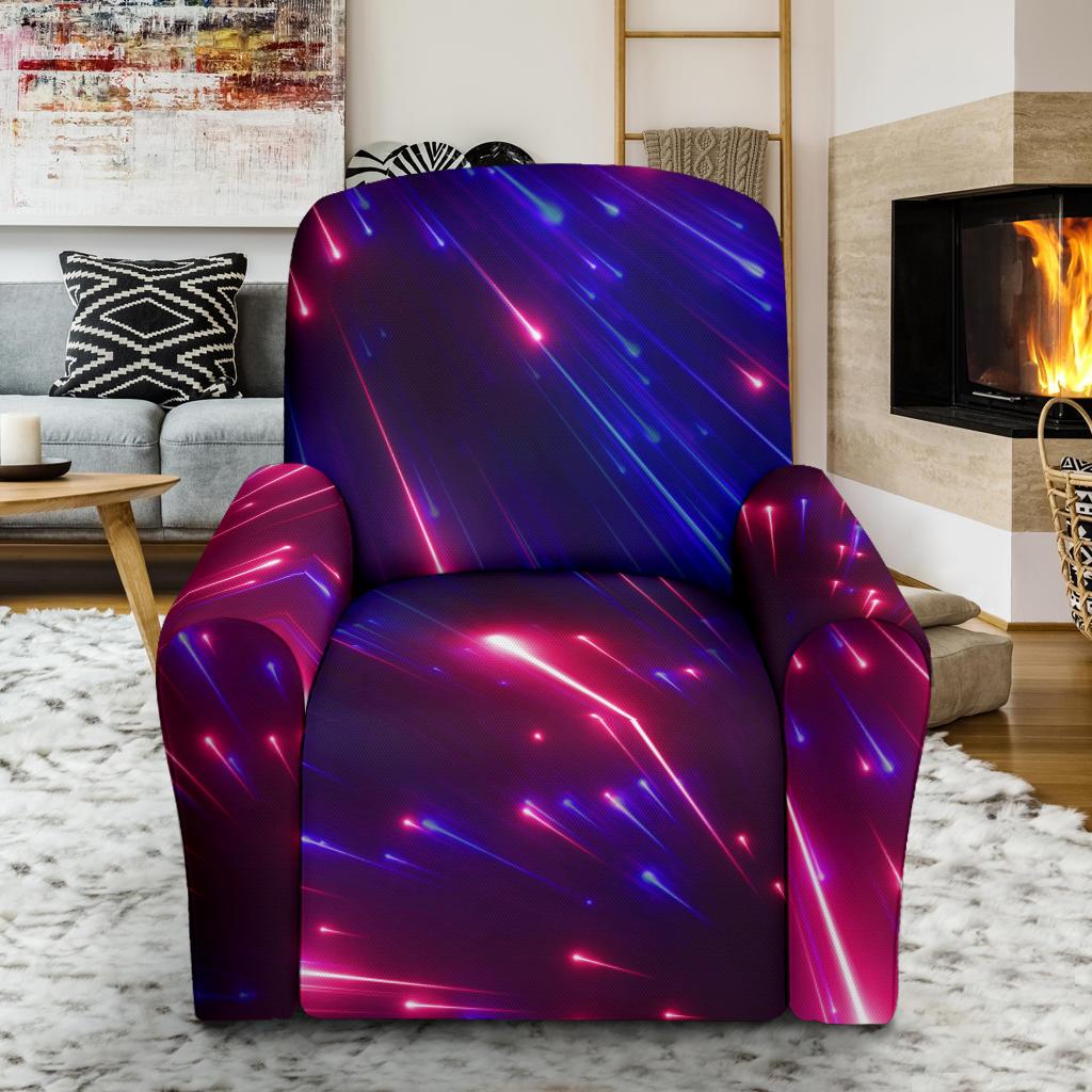 Celestial Purple Blue Neon Speed Light Single Sofa Slipcover -JTAMIGO.COM