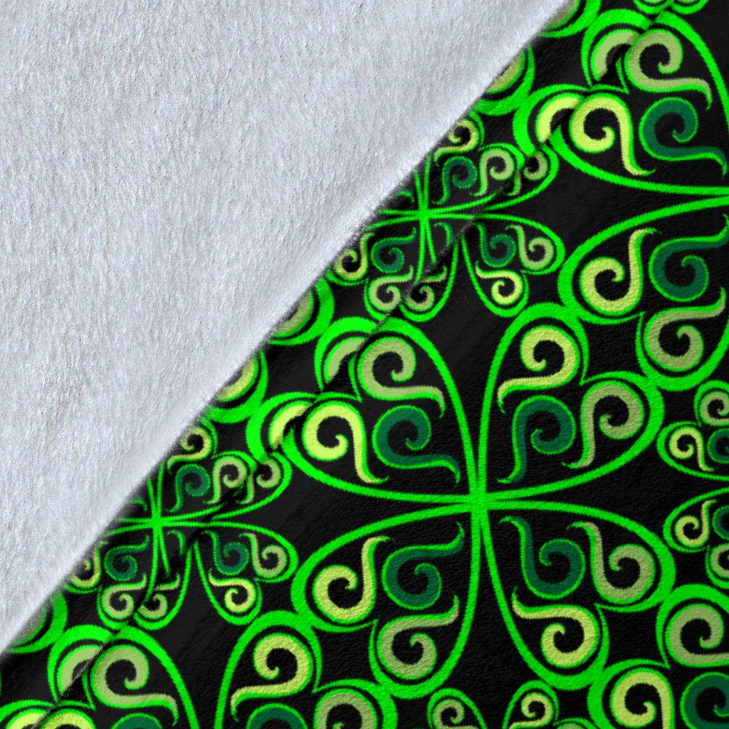 Celtic Green Neon Design Fleece Blanket