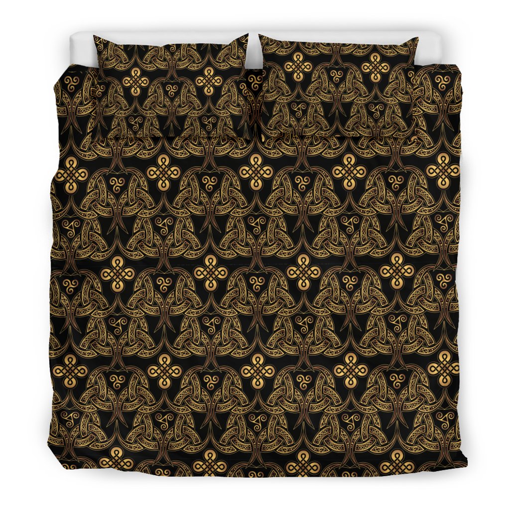 Celtic Knot Gold Design Duvet Cover Bedding Set