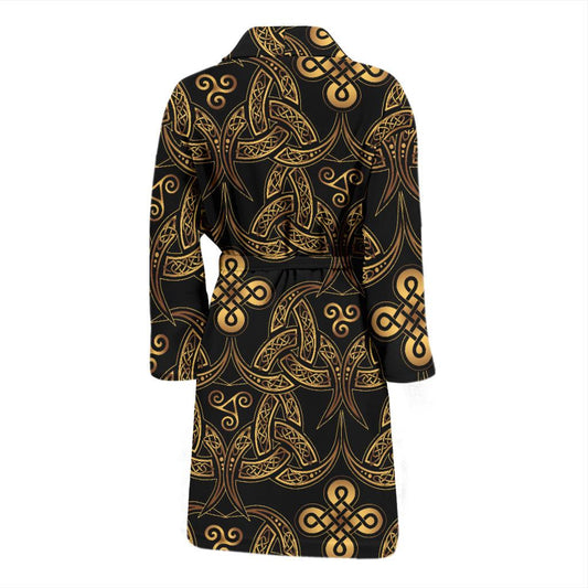 Celtic Knot Gold Design Men Bath Robe-JTAMIGO.COM