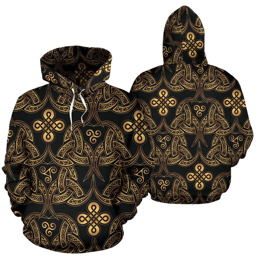 Celtic Knot Gold Design Pullover Hoodie