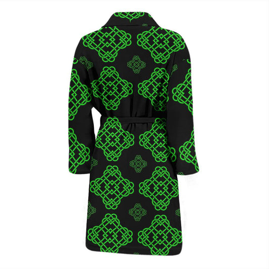 Celtic Knot Green Neon Design Men Bath Robe-JTAMIGO.COM