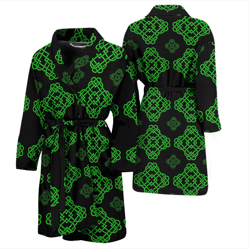 Celtic Knot Green Neon Design Men Bath Robe-JTAMIGO.COM