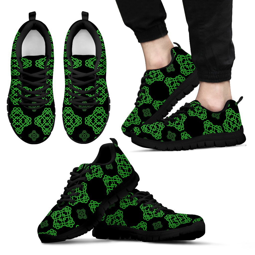 Celtic Knot Green Neon Design Men Sneakers Shoes