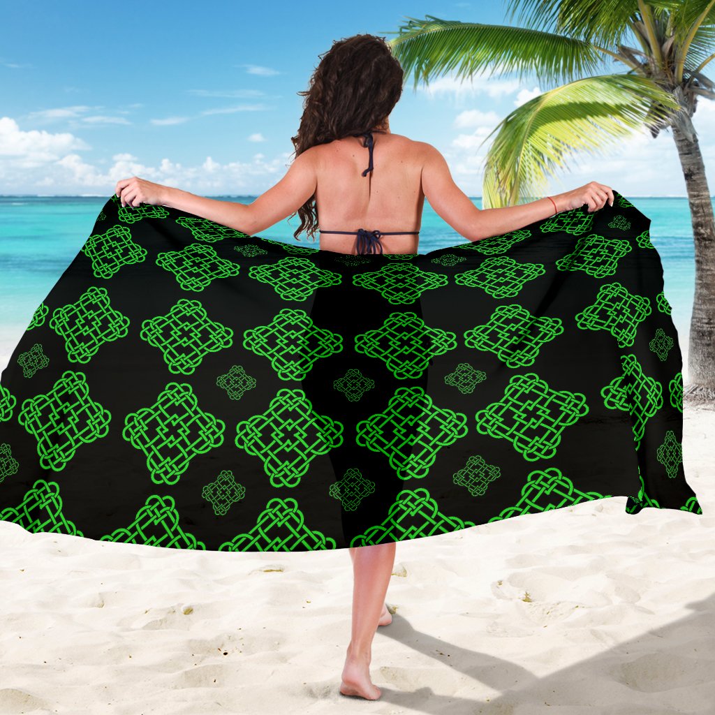 Celtic Knot Green Neon Design Sarong Pareo Wrap