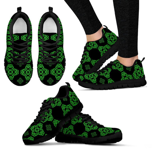 Celtic Knot Green Neon Design Women Sneakers Shoes