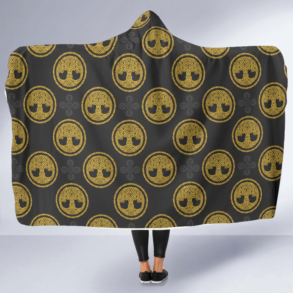 Celtic Tree of Life Design Hooded Blanket-JTAMIGO.COM