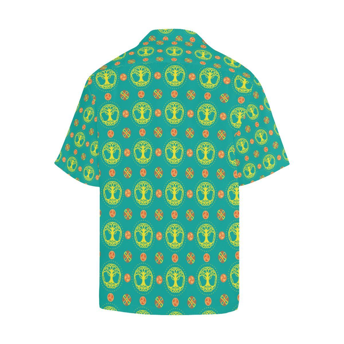Celtic Tree of Life Print Pattern Men Aloha Hawaiian Shirt