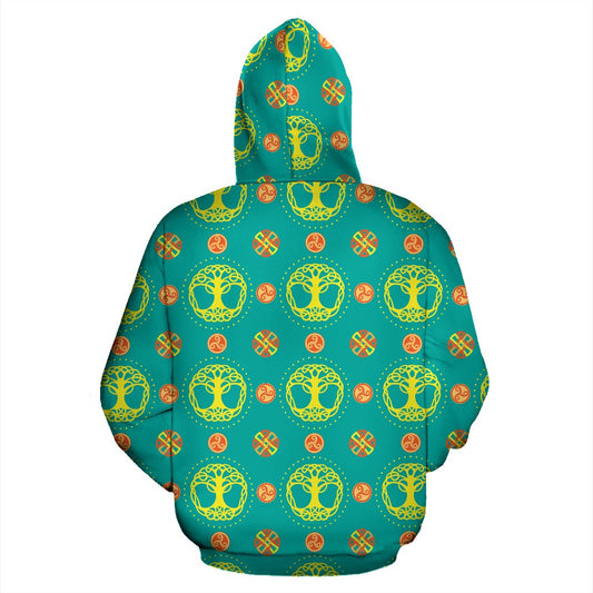 Celtic Tree of Life Print Pattern Pullover Hoodie