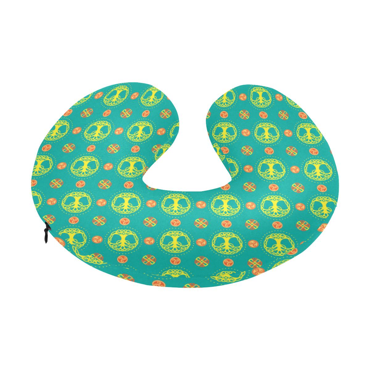 Celtic Tree of Life Print Pattern U-Shaped Travel Neck Pillow-JTAMIGO.COM
