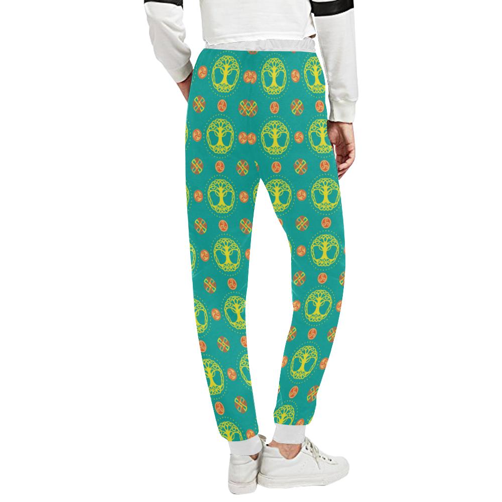 Celtic Tree of Life Print Pattern Unisex Casual Sweatpants (Model L11)-JTAMIGO.COM