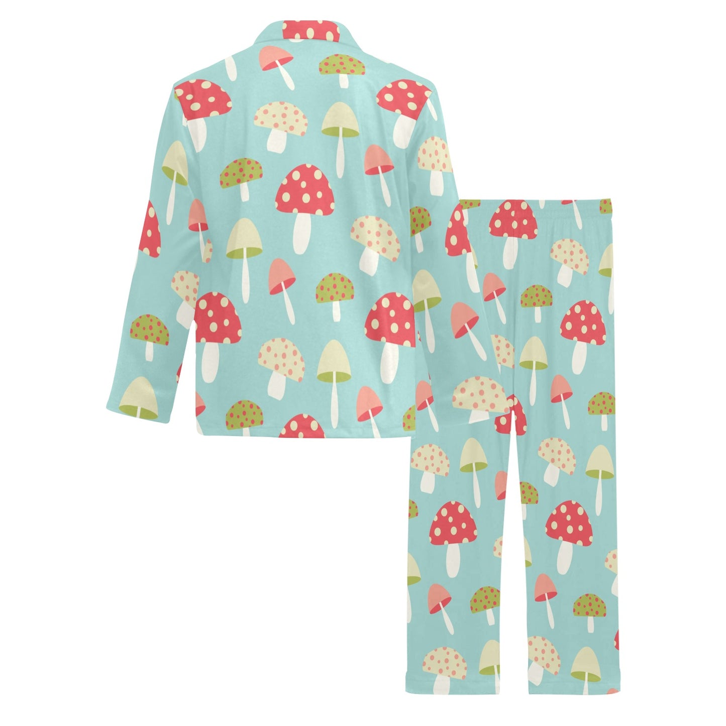 Mushroom Pattern Print Design A01 Men's Long Pajama Set