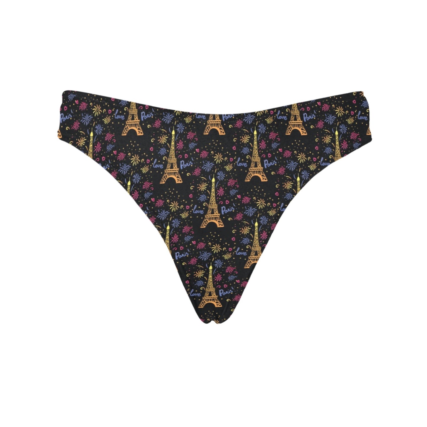 Eiffel Tower Love Paris Print Women's Thongs