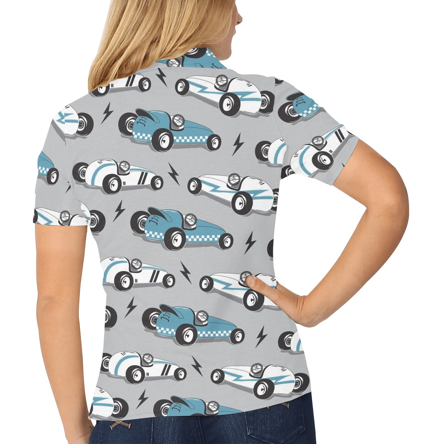 Racing Vintage Pattern Print Design A02 Women's Polo Shirt