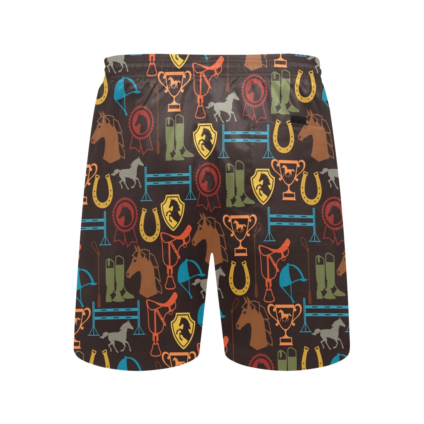 Equestrian Equipment Horse Colorful Men's Swim Trunks Beach Shorts