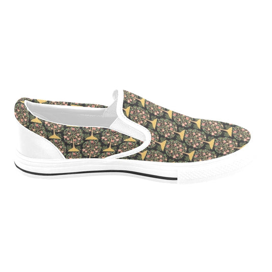 Tree Of Life Print Design LKS303 White Slip Ons Canvas Women's Shoes
