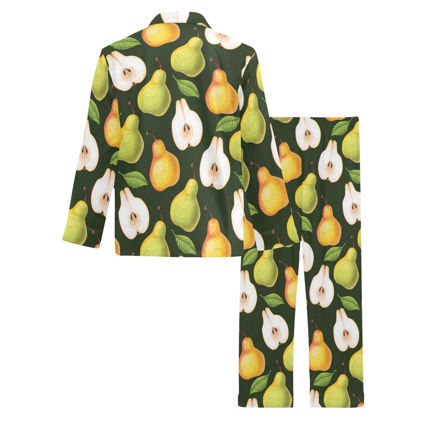 Pear Pattern Print Design PE06 Men's Long Pajama Set
