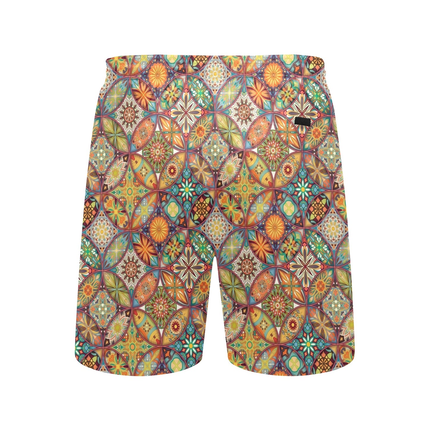 Mandala Flower Themed Design Print Men's Swim Trunks Beach Shorts