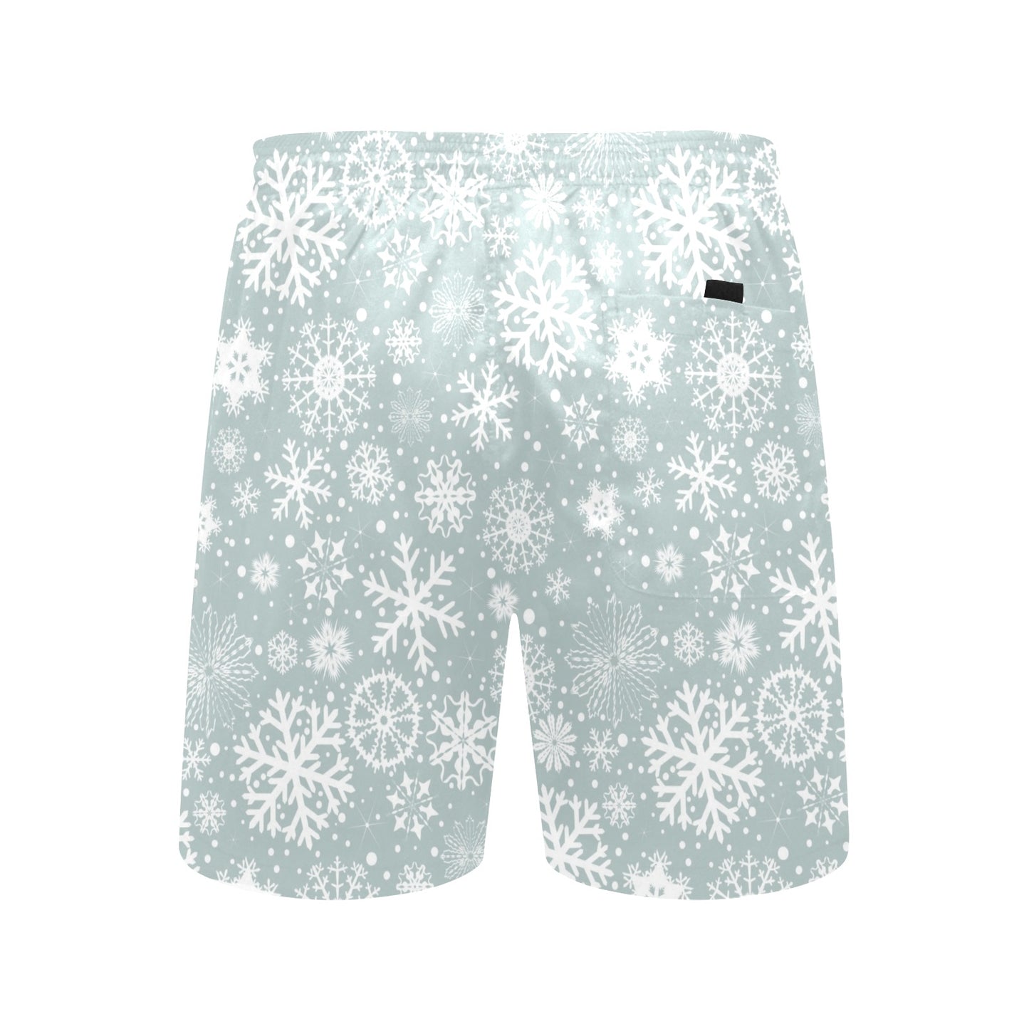 Snowflake Print Design LKS303 Men's Swim Trunks Beach Shorts