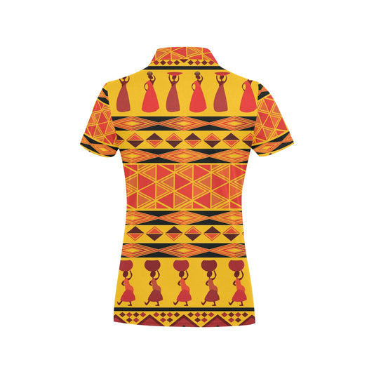 African Pattern Print Design 01 Women's Polo Shirt