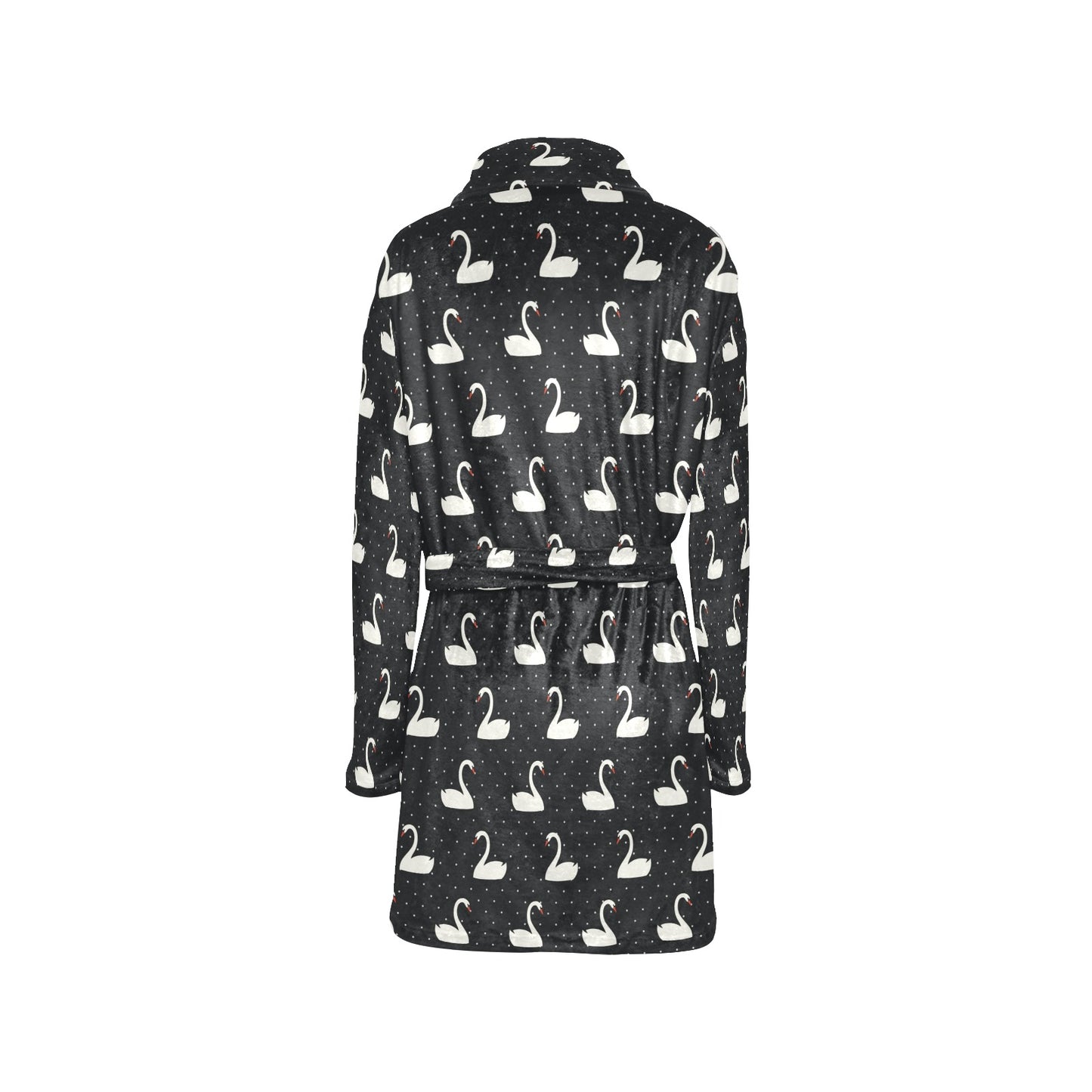 Swan Print Design LKS401 Women's Fleece Robe