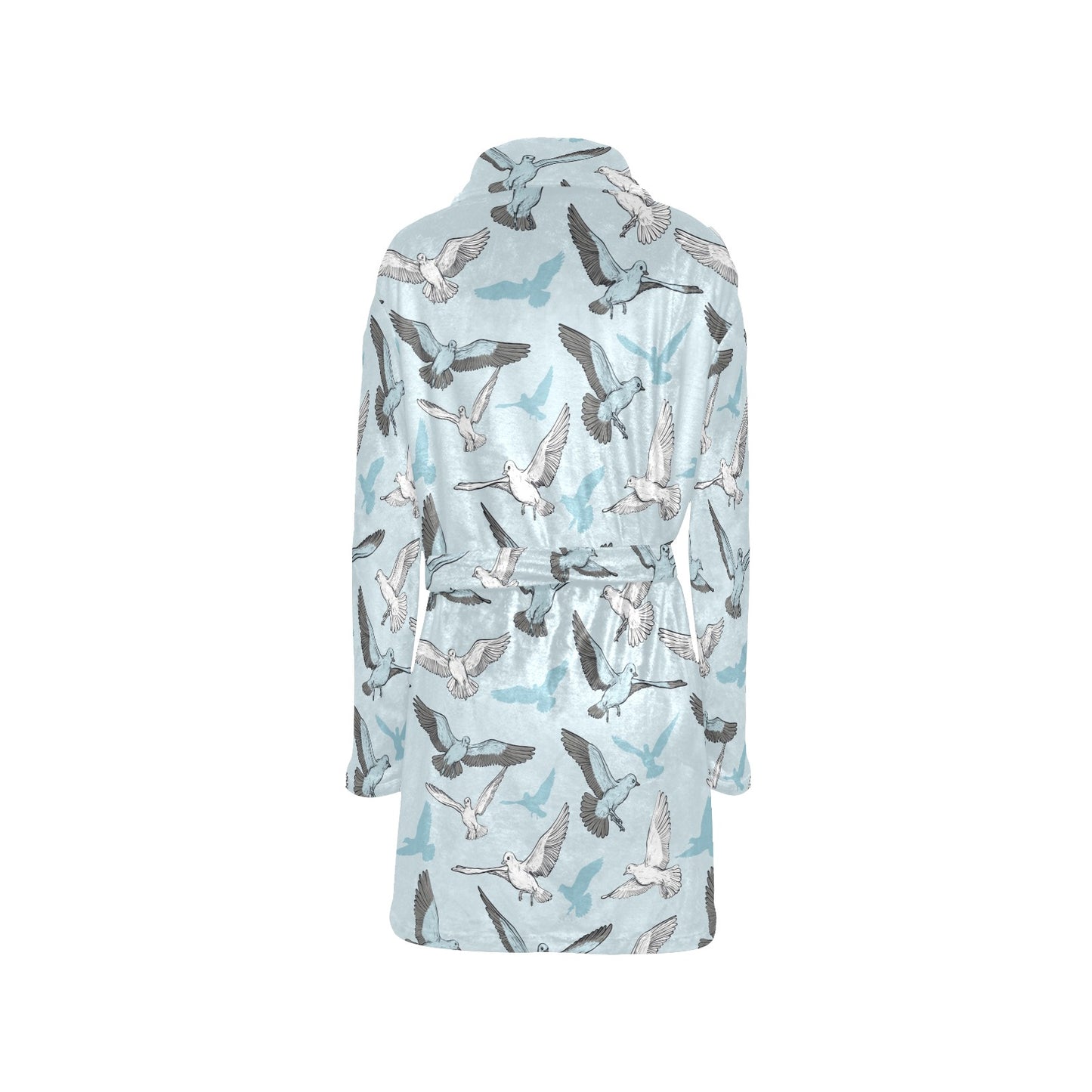 Pigeon Pattern Print Design 03 Women's Fleece Robe
