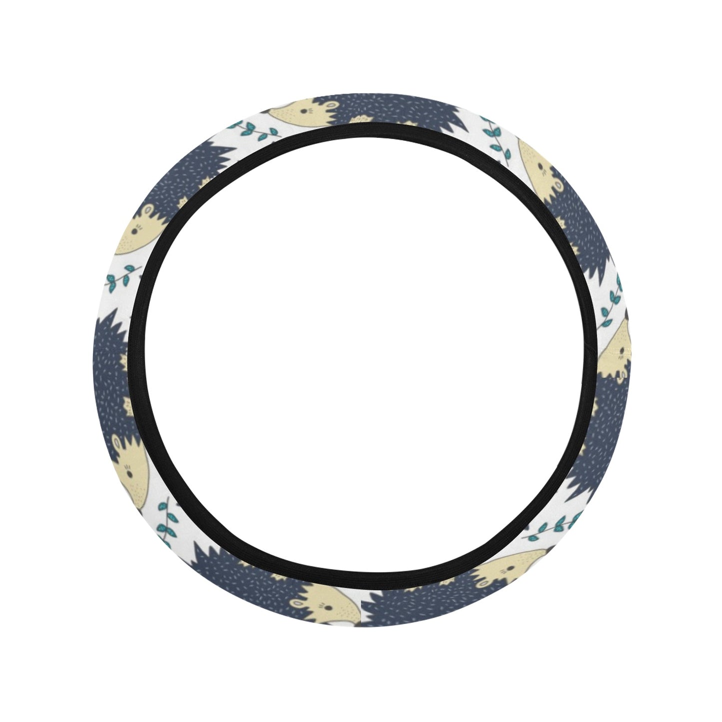 Hedgehog Print Design LKS401 Steering Wheel Cover with Elastic Edge