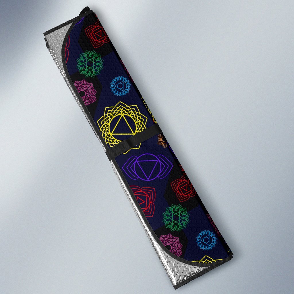 Chakra Colorful Print Pattern Car Sun Shade For Windshield
