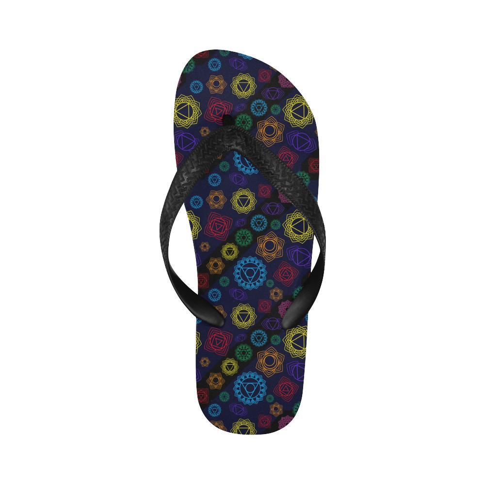 Chakra Colorful Print Pattern Flip Flops-JTAMIGO.COM