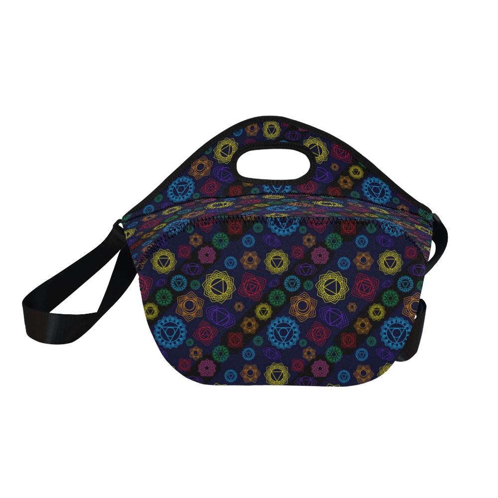 Chakra Colorful Print Pattern Neoprene Lunch Bag (Model 1669)(Large)-JTAMIGO.COM