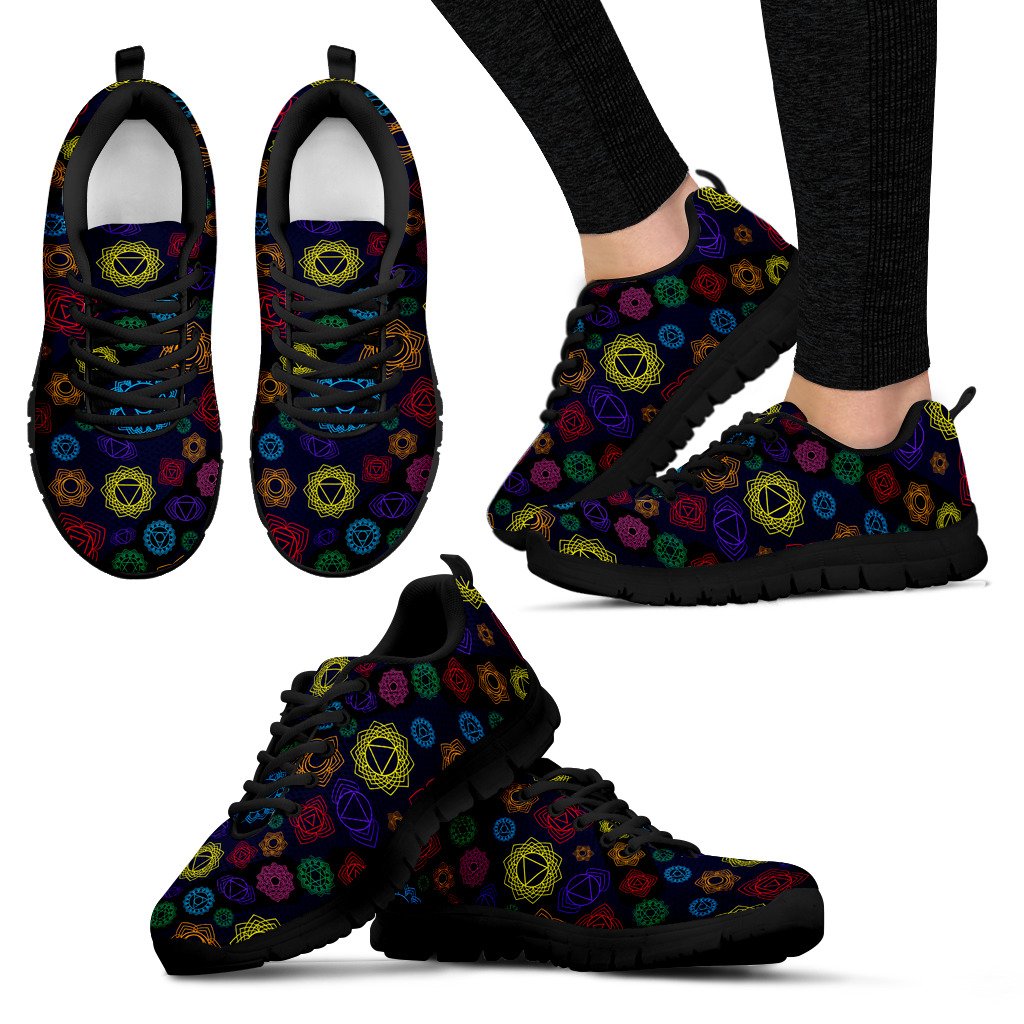 Chakra Colorful Print Pattern Women Sneakers Shoes
