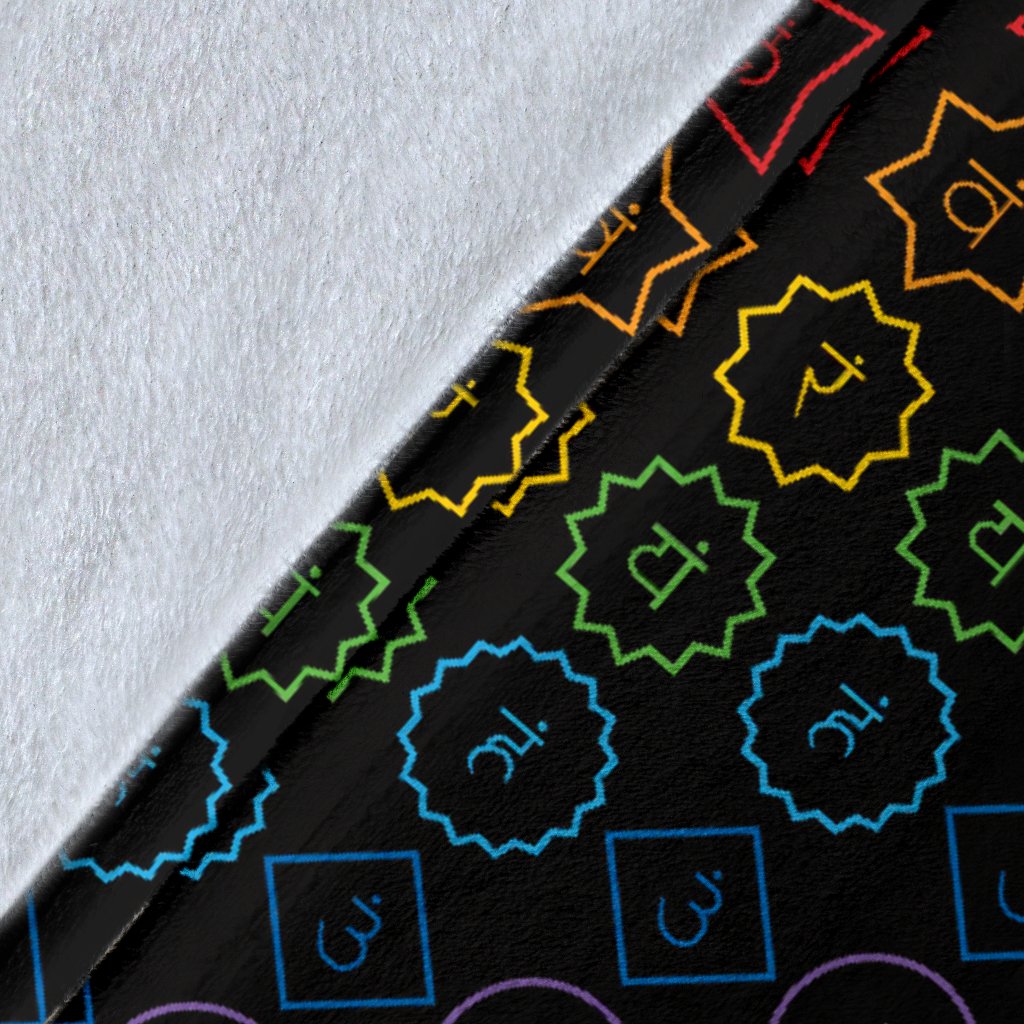 Chakra Colorful Symbol Pattern Fleece Blanket