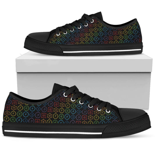 Chakra Colorful Symbol Pattern Women Low Top Shoes